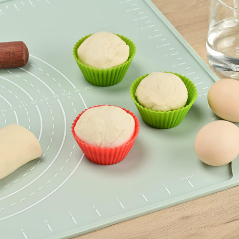 Silicone Pastry Mat 24"x16" Extra Thick Non Stick Baking Mat with Edge Heightening