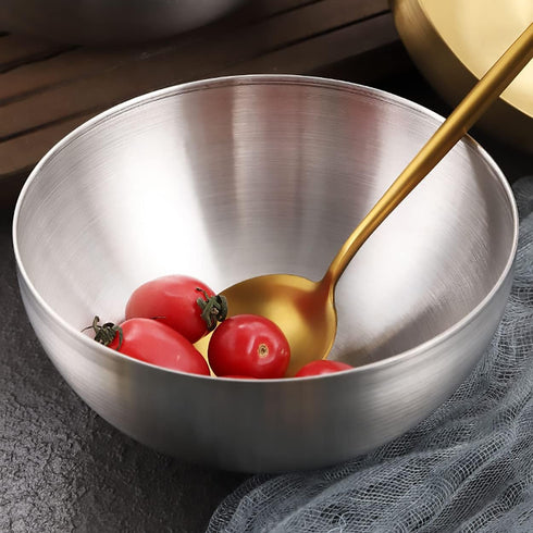 Stainless Steel Salad Bowls, Mixing Bowls, Nesting Bowls, Snacks Bowls, Serving Bowls for Mixing, Cooking, Baking, Prepping, Set of 2, Small & Large - 5.9 & 7.9 Inch (Silver) by Dadamong