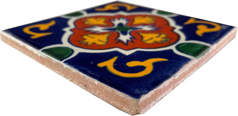 3x3 Blue Granada Talavera Mexican Tile, 16 pcs