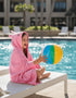 24"x48"+8"/Hooded BAGNO MILANO Kids Organic Turkish Cotton Hooded Beach Cover-Up Towel, GOTS Certified, for Boys