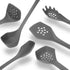 Heavy Duty Kitchen Utensils Set, 6 pc Nonstick Nylon, High Heat Resistant for Stovetop and Griddle, 6 Pieces for Cooking (Gray) by DFACKTO by DFACKTO