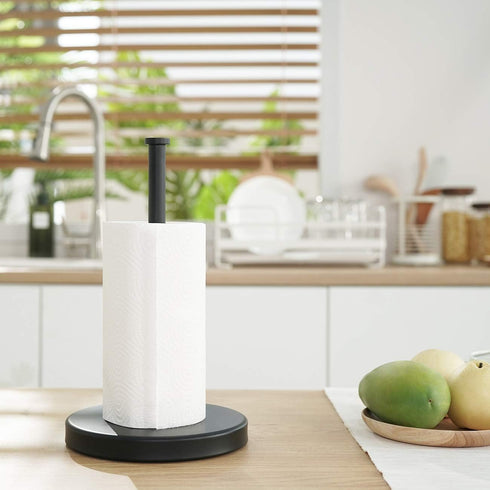 KES Matte Black Paper Towel Holder - Countertop Kitchen Roll Holder Stand for Standard or Giant Rolls