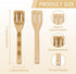 GLOBLELAND 6Pcs Mushroom Bamboo Cooking Utensils Set - Engraved Wooden Spoons & Spatula for Kitchen