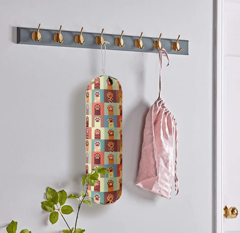 Cat Pattern Grocery Bags Holder, Wall Mount Organizer for Shopping Bags, Perfect for Pet Lovers' Home