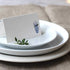 Nancy Nikko Place Cards, Blue and White Ginger Jar with White Flowers, Table Tent Style, 50 Pack