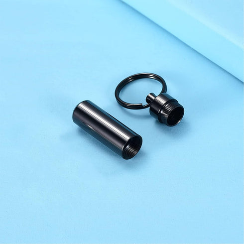 Cremation Jewelry Urn Keychain for Ashes, Cylinder Keepsake Necklace for Women and Men