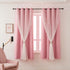 Pink Curtains for Girls Bedroom Living Room 72 Inch Length Star Cut