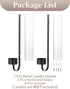 Set 2 Sziqiqi Black Wall Candle Holders: Metal Candle Sconces for Taper of Modern Wall Mounted Candlestick Holder
