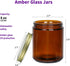 8 Oz Glass Jars with Lids,12 Pack Amber Glass Jars with Lids, Small Canning Jar, Candle Jars for Making Candles, Food Storage, Spices, Herbs, Homemade Cosmetics, Leak Proof & Dishwasher Safe