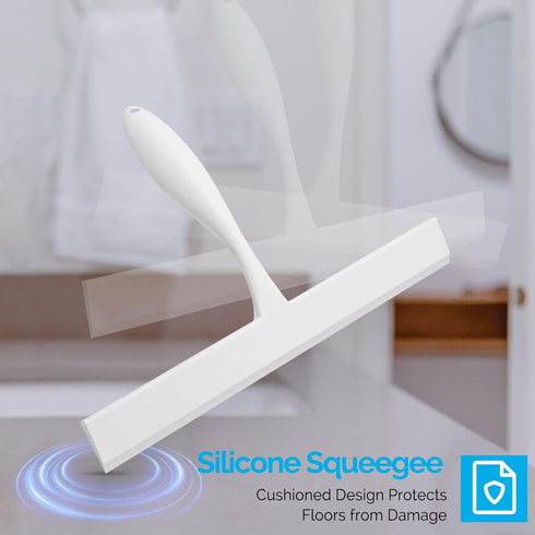 FY&XZH 11-Inch Never Rust Silicone Shower Squeegee for Glass Doors with Hook, Bathroom Cleaner Tool, Household Window