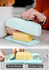 Nucookery Ceramic Butter Dish with Lid | Raised Legs and Non-Slip Strip Design | Porcelain Health | Dishwasher Safe