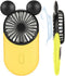Cute Mouse Personal Mini Fan, Handheld USB Rechargeable Fan with LED Light, 3 Adjustable Speeds, Portable Holder for