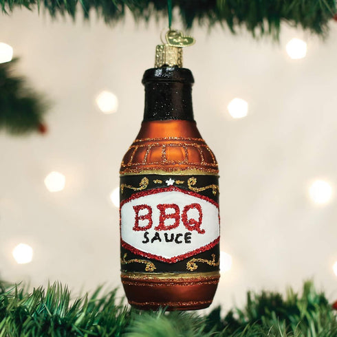 Old World Christmas Glass Blown Ornaments for Christmas Tree, Various Foods BBQ Sauce 32292