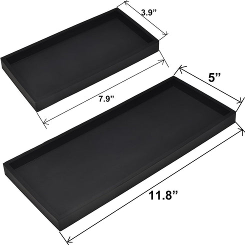 DNC Bathroom Vanity Tray for Counter, 2PC Silicone Kitchen Sink Soap Tray (7.9" + 11.8") for Countertop Dish Holder,
