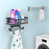 Ironing Board Holder Wall Mount, Laundry Room Organization with Large Storage Basket and Removable Hooks