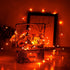 YKB 6 Pack Orange Fairy String Lights, Battery Operated Starry String Lights on 3.3ft/1m Silvery Copper Wire