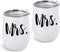 GINGPROUS 2 Pack Mrs and Mrs Wine Tumbler Set, 12 Oz Insulated Stainless Steel Wine Tumblers with Lid, Lesbian Couple