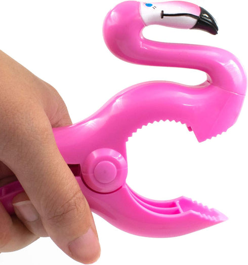 AUEAR Lovely Towel Clips, Chair Holders for Beach or Home, Portable Secure Accessories, Pink Flamingo, 4-Pack