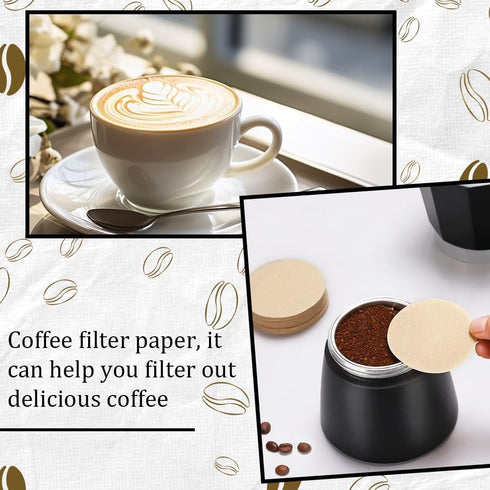 GORGECRAFT 400Pcs Paper Coffee Filters, 5.6x5.6cm Round Universal Replacement for Coffee Machines