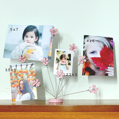 8-Branch Family Tree Picture Frame Holder, Card Photo Clips Holder for Memo Notes and Christmas Displays