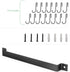Kitchen Rail with 15 Hooks, 16 Inch Wall Mounted Hanging Utensil Rack for Kitchen, Black