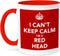 3dRose Two Tone Red Mug, "I Can't Keep Calm I'M A Red Head Red", 11 oz