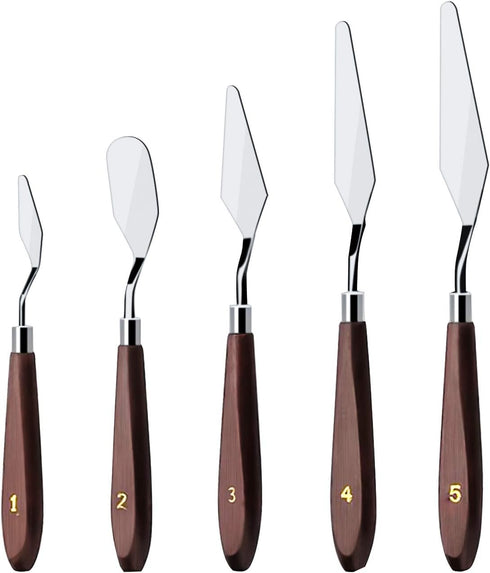 Cake Cream Spatula Set - 5 Pieces Stainless Steel Frosting Baking Pastry Tool for Decorating