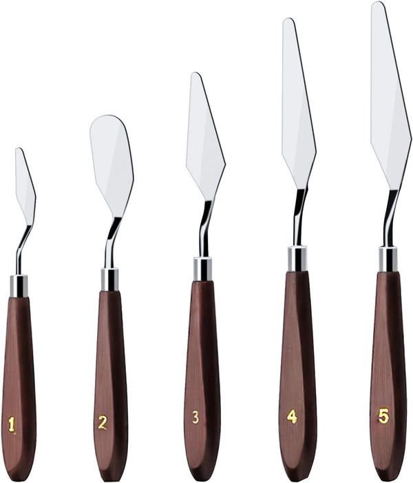 Cake Cream Spatula Set - 5 Pieces Stainless Steel Frosting Baking Pastry Tool for Decorating