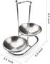 304 Stainless Steel Double Ladles Holder - Vertical Spoon Rest Cooking Utensils Stand with 4 Inch Bowls