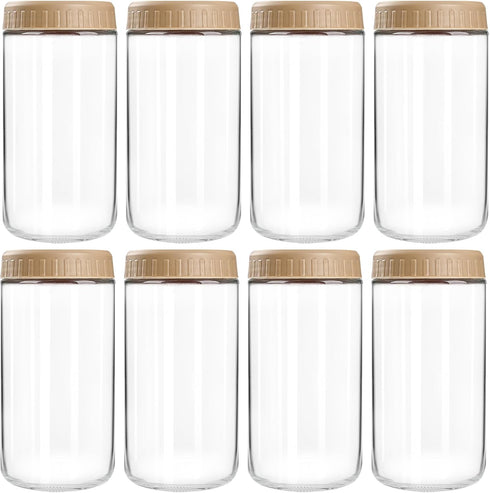 SHOWIN Overnight Oats Containers with Lids, 24oz Glass Jars with Lids 8