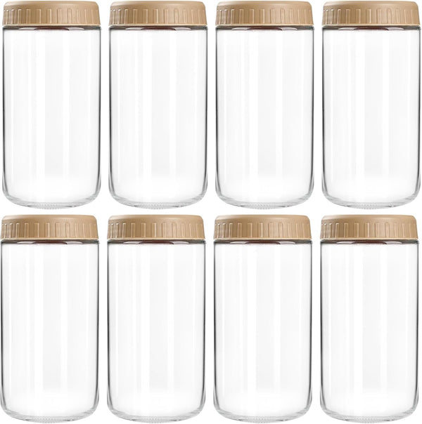SHOWIN Overnight Oats Containers with Lids, 24oz Glass Jars with Lids 8