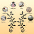 WADORN 2 Pieces Metal Wall Decor, Black Olive Branch Leaf Wall Art Decoration, Wrought Iron Scroll Vine Art for Indoor