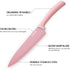 hecef 6 Pieces Colorful Kitchen Knife Set with Covers, Stainless Steel Non-Stick Cooking Knives Including Paring,