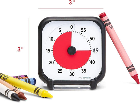 Time Timer 3 inch Visual Timer — 60 Minute Kids Desk Countdown Clock with Dry Erase Activity Card, for Classroom and