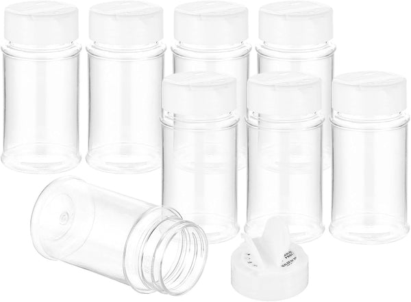 PATIKIL 1oz Plastic Spice Jars with Shaker Lids, 8 Pcs Refillable Empty Seasoning Containers for Storing Spice
