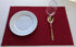 Red Placemats Set of 4, Double Layered Burgundy Place mats for Dining Table, Cranberry Waterproof Table Mats for