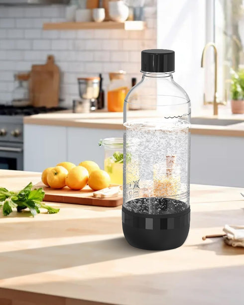 1 2 Pack, (1L) (1L) Soda Maker Bottles, Litre Reusable BPA Free Sparkling Water Bottles, Reusable Carbonating Bottles