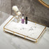 Makeup Organizer Vanity Tray, Stainless Steel Shelf for Bathroom Skincare Display Rack, Marble Print Ceramic Trays
