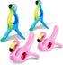 Sopito Jumbo Beach Towel Clips - Set of 4 Secure Hang Seal Clips for Beach Chairs, Pool, or Daily Use (Flamingo Parrot)