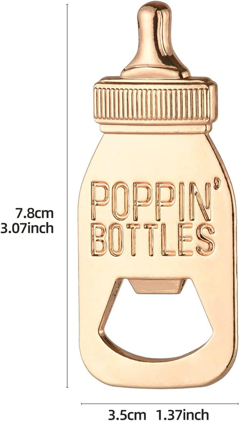 24 Packaging 24pcs) pcs Baby Shower Return Gifts for Guest Supplies Poppin Baby Bottle Shaped Bottle Opener Wedding