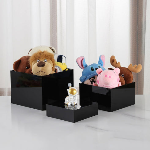 Sets 3 set,retail counter,Nesting Bottoms(Black,1Set) of Acrylic Catering Supplies Display Stand Buffet Risers