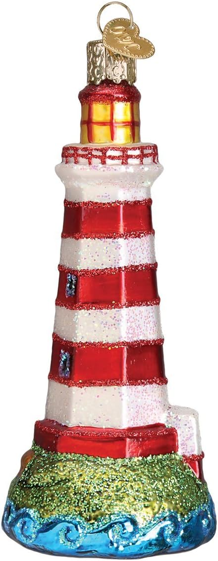 Old World Christmas Glass Blown Ornaments for Christmas Tree, Sambro Lighthouse Collection