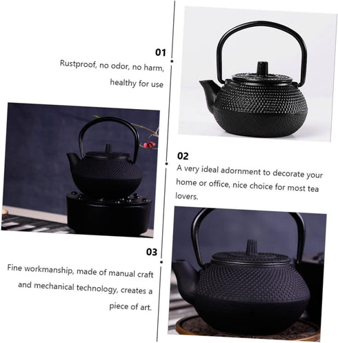 Cast Iron Teapot Tea Set - Japanese Mini Tea Pots, Espresso Kettle, Stainless Steel Small Tea Kettle Decoration