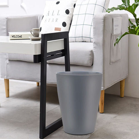 1.5 Gallon Small Trash Can, Round Wastebasket for Bathroom Bedroom Kitchen Countertop, Gray (2 Pack)