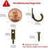 58 Pieces Wall Mounted Hook, Steel Small Coat Hooks, Bronze Single Hanger for Jewelry, Key, Hat, Kitchen Towel