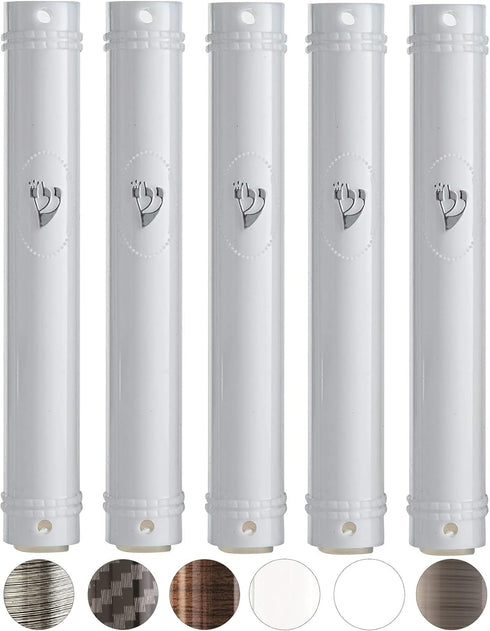 MEZUZAH CASE Holder (shidell) Plastic Semiround Silver Shin Waterproof Rubber Cork, Lot of 5 (White, 15)