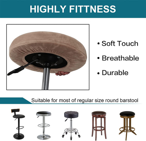 GAMUKAI 2 Pack 16"-18", Counter, Round Bar Stool Covers Stretchable Round Vanity Stool Cover, Fits Diameter Elastic Hem