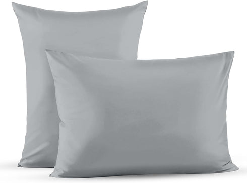 Superity Linen Pillow Cases Queen Size - Envelope Enclosure - 2 Pack - 100% Soft and Comfortable Premium Cotton - Grey