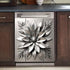 Stainless Steel Flower Magnetic Dishwasher Cover, Decorative Metal Art Style Kitchen Appliance Sticker, 23"x26"