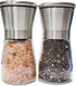 2 Packs Salt and Pepper Mills, Brushed Stainless Steel Grinder Set with Adjustable Ceramic Coarseness